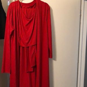 Red Three Piece Pants Set
